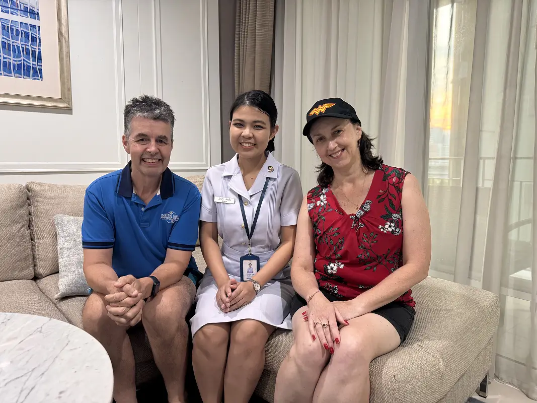 Christine and Nurse Fah during the first welcome meeting.
