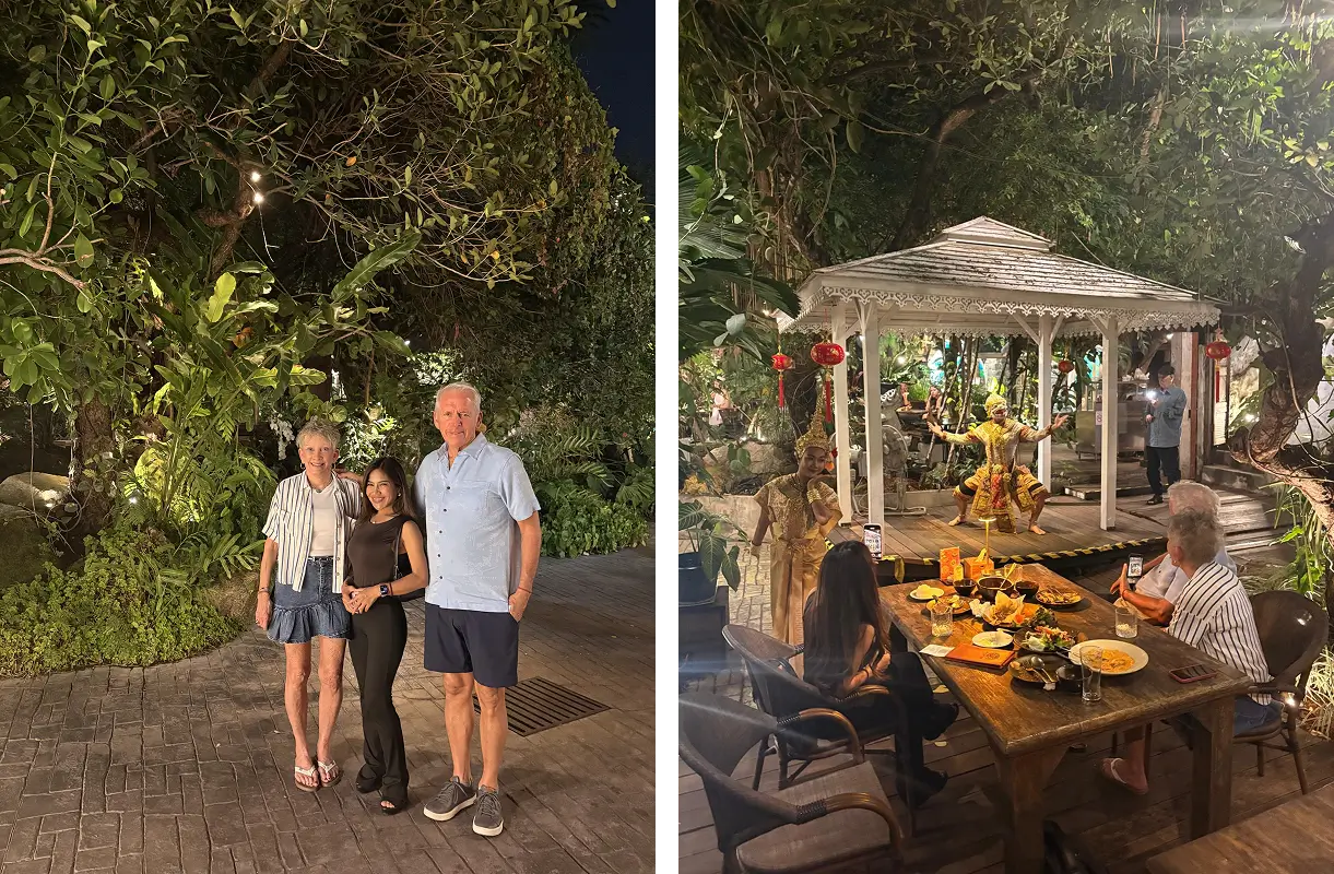 Nanci and her husband Tom with Beauty Butler concierge Jane in Bangkok during recovery