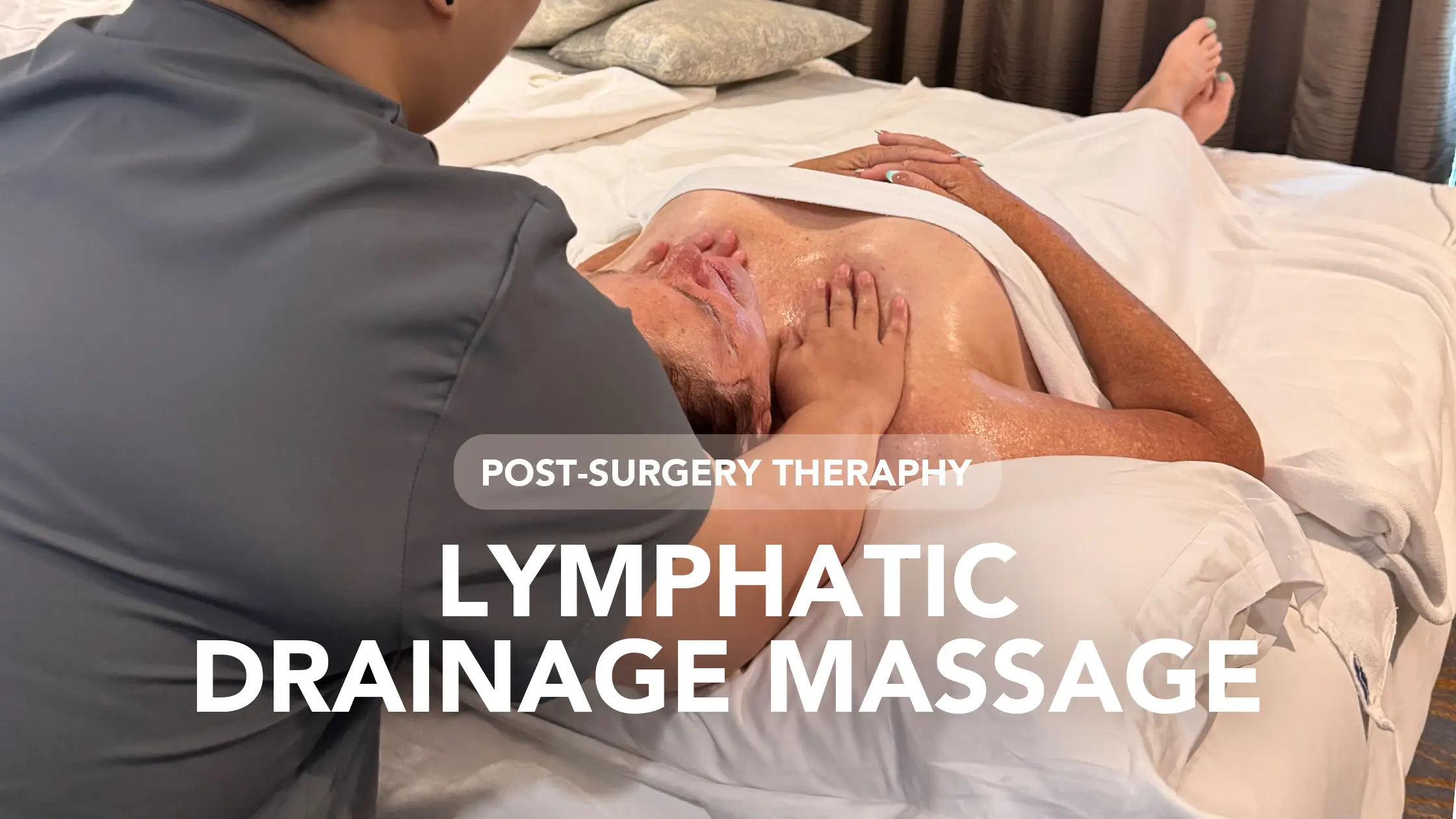 Beauty Butler certified therapist giving lymphatic drainage massage in a Bangkok recovery hotel room