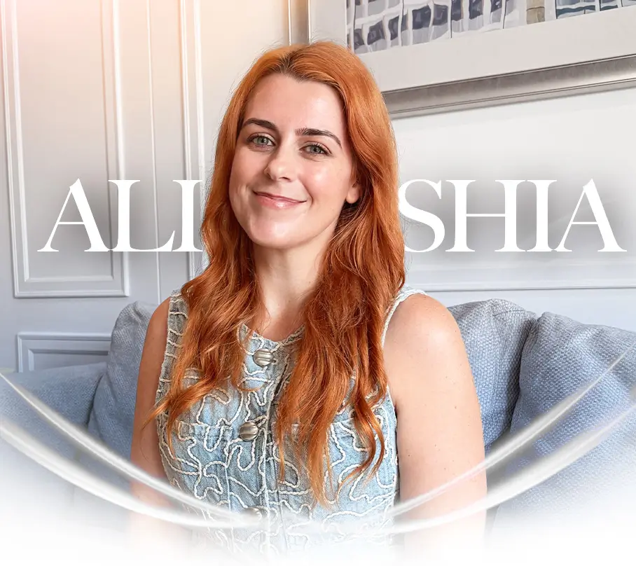 smiling woman with text alishia