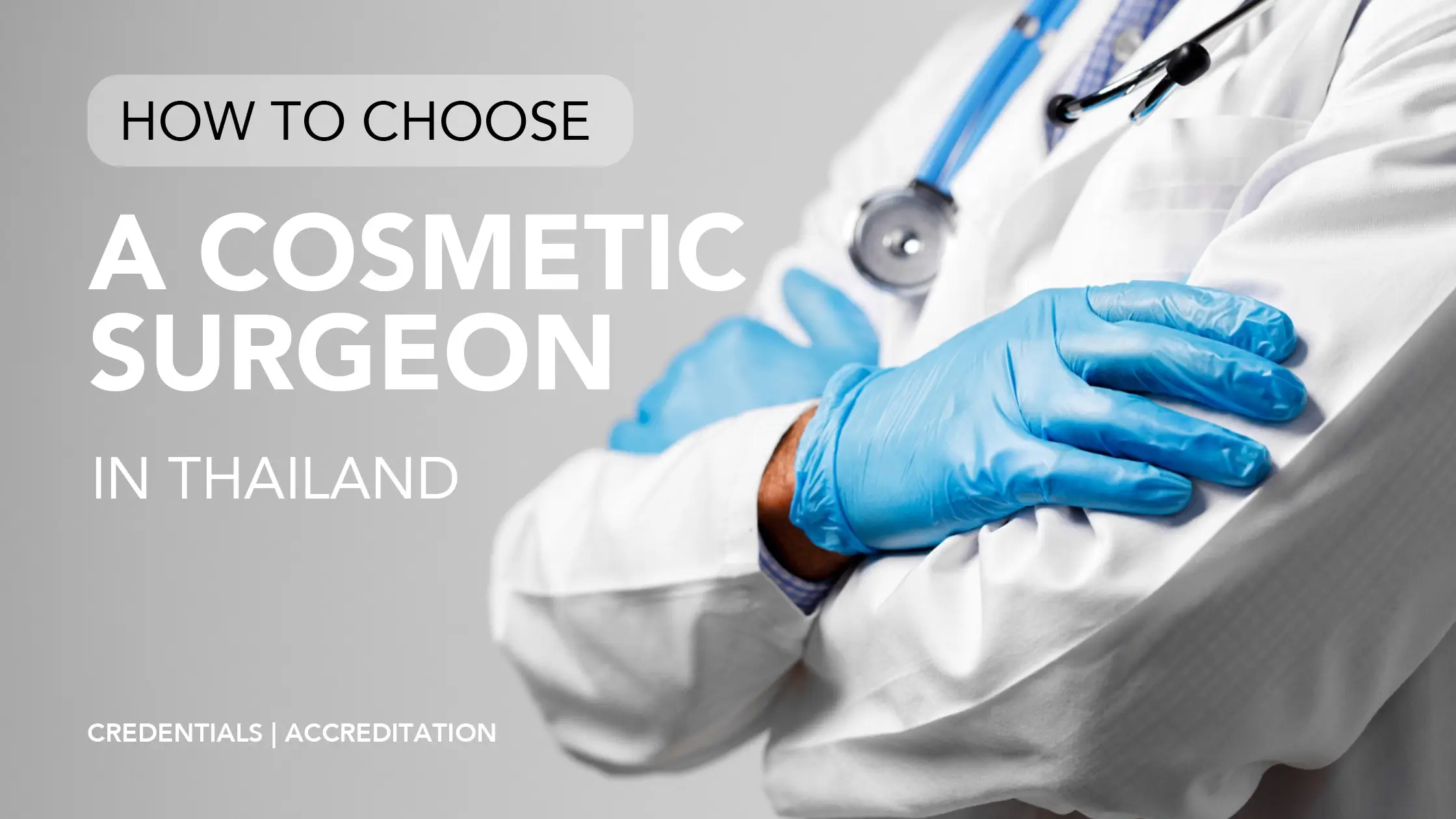 Image of a surgeon with blue gloves.