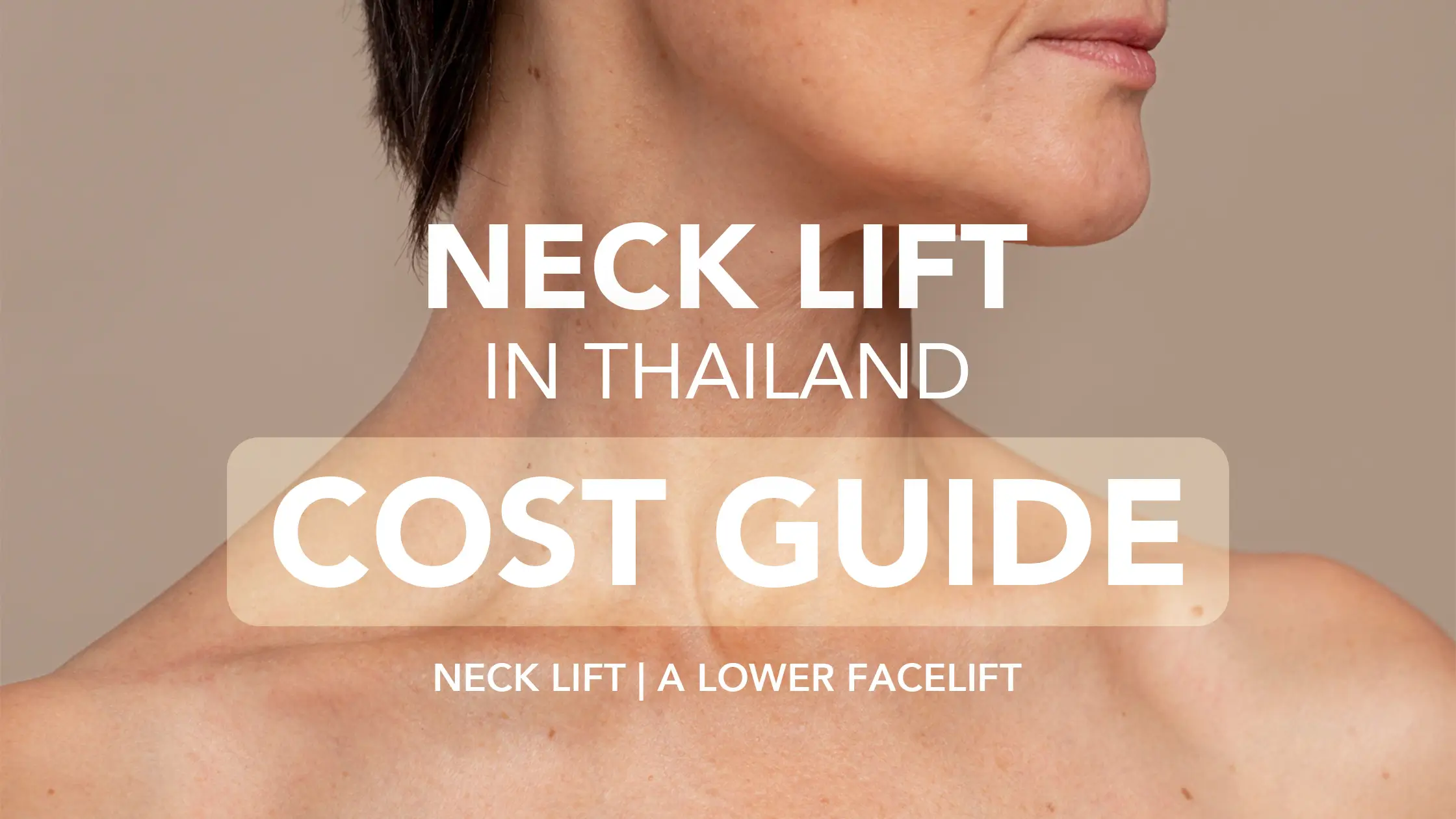 Woman before neck lift surgery in Thailand.