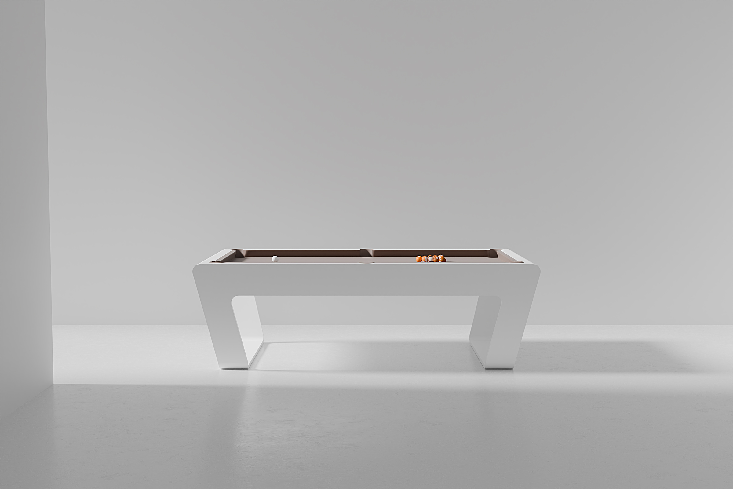 Image of the luxurious designer pool table in white designed by Studio F.A. Porsche