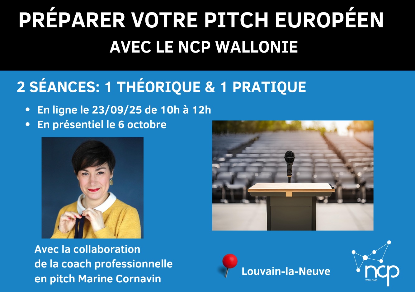 Préparez votre pitch européen avec le NCP Wallonie: Session théorique