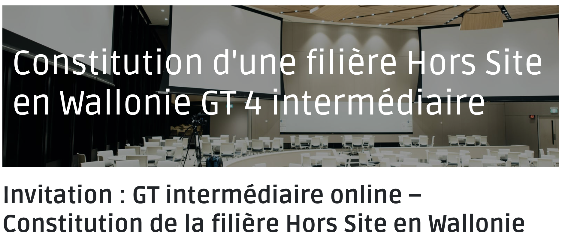 Constitution d'une filière Hors Site en Wallonie