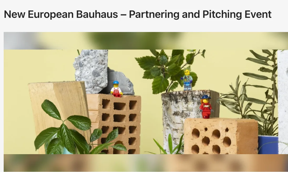 New European Bauhaus – Partnering and Pitching Event