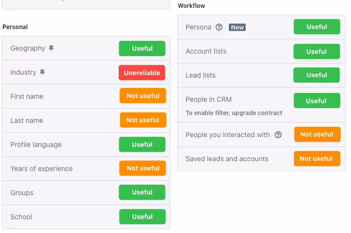 Lead filters on LinkedIn Sales Navigator Advanced search 2