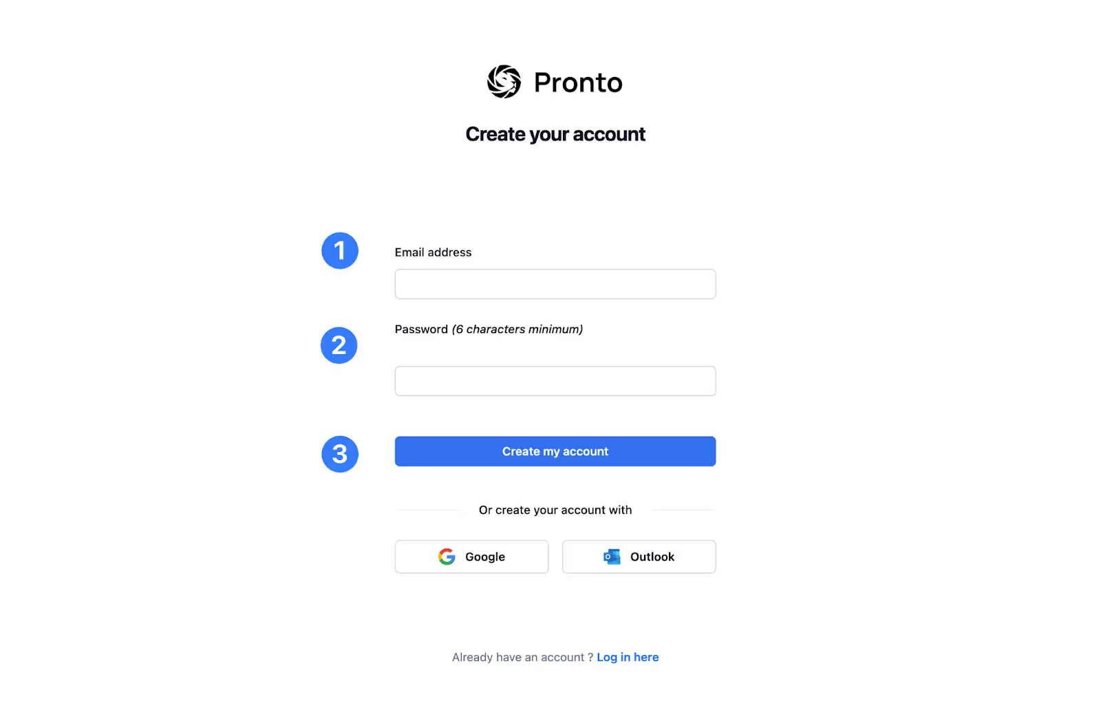 Create Pronto account to start exporting leads from Sales Navigator to CSV