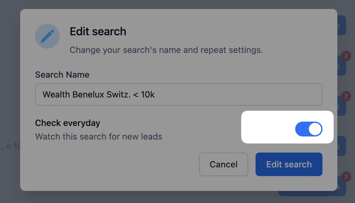 Enable daily auto-check in Pronto to watch your Sales Navigator search for new leads every day