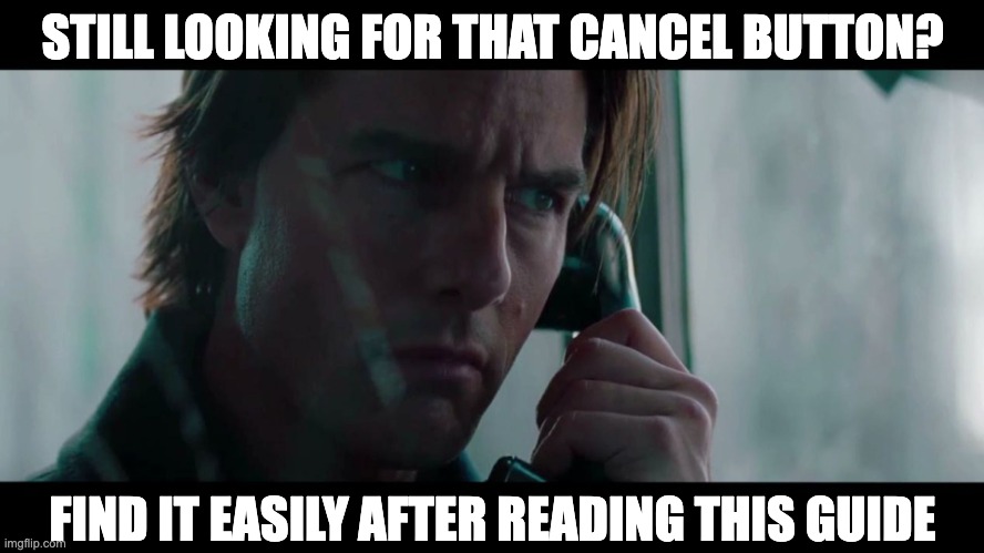 Meme about searching for LinkedIn Sales Navigator cancel button