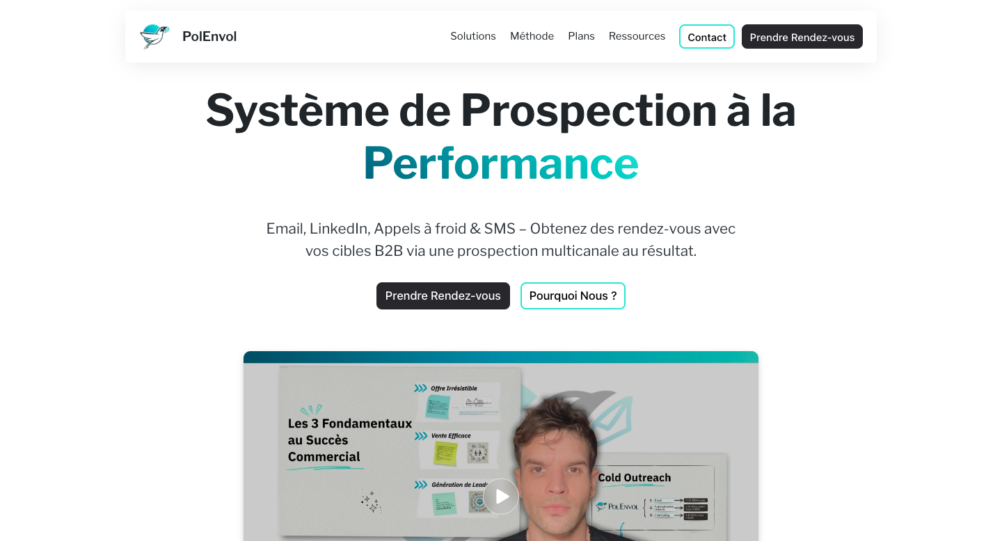 PolEnvol homepage screenshot — Multichannel B2B prospecting agency