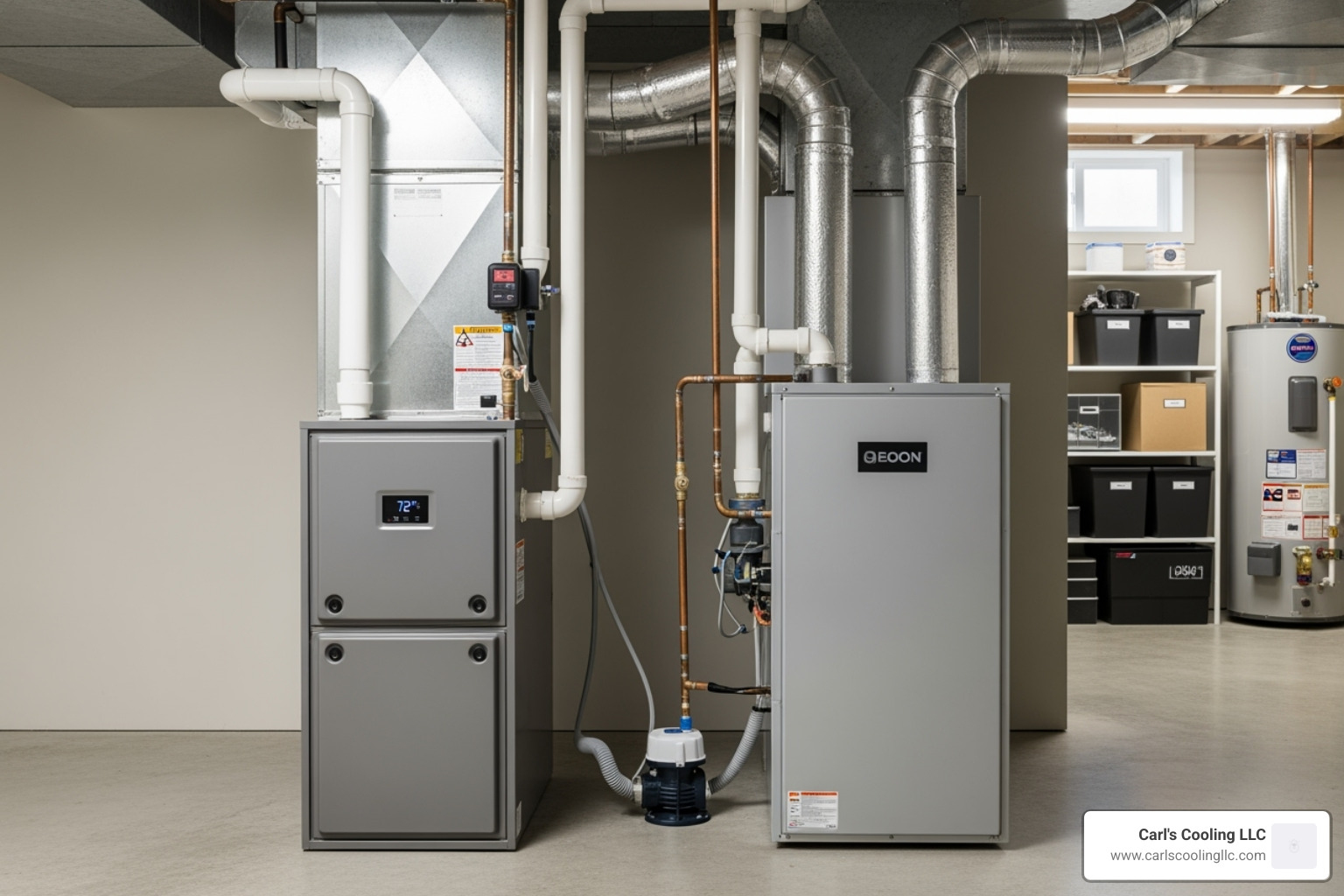 modern high efficiency gas furnace and heat pump unit - heating replacement jersey village