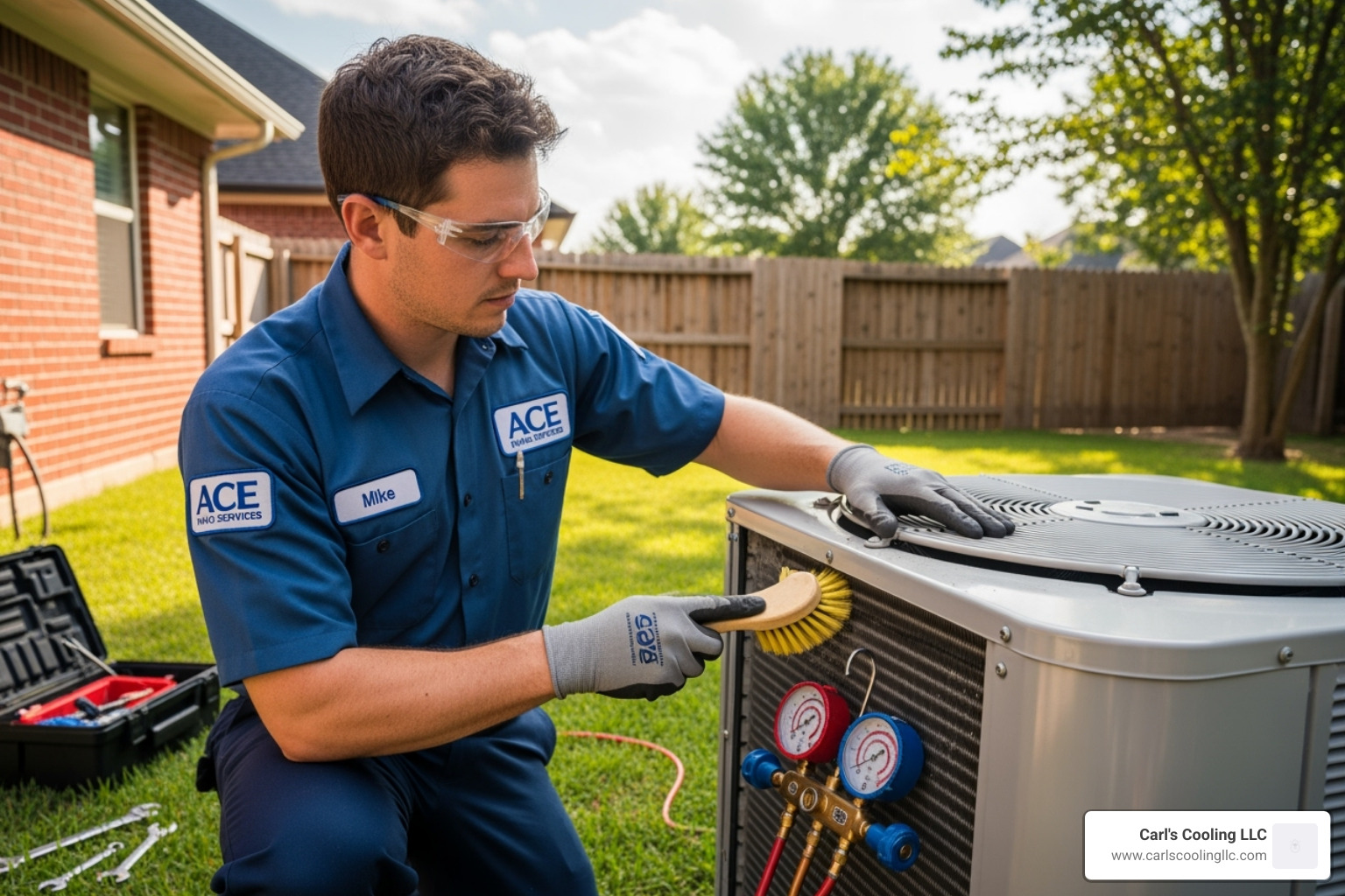technician performing heat pump maintenance - heat pump not cooling