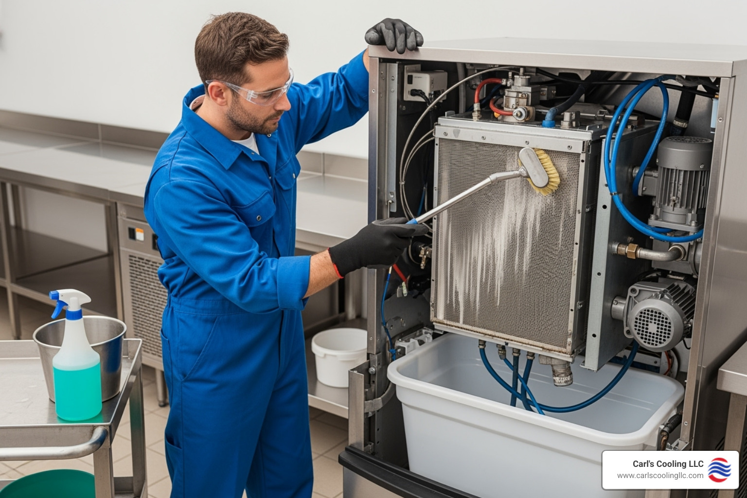 technician cleaning ice machine - Ice machine repair Conroe technician cleaning ice machine - Ice machine repair Conroe
