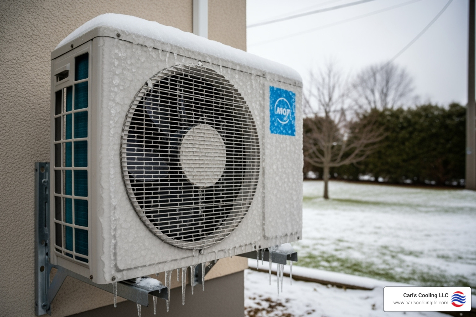outdoor ductless compressor unit with a focus on potential ice buildup - ductless heating repair conroe outdoor ductless compressor unit with a focus on potential ice buildup - ductless heating repair conroe