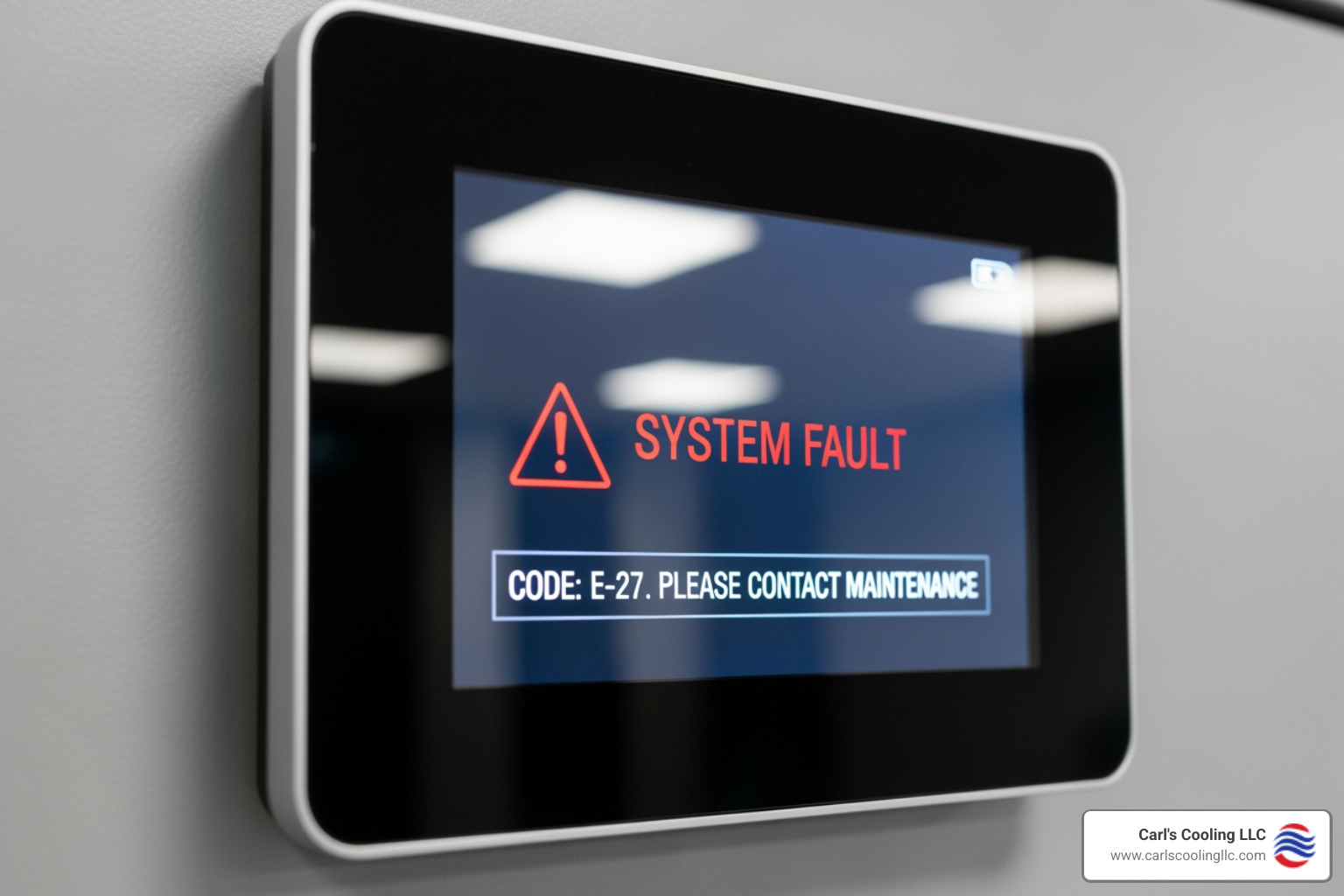 A thermostat displaying an error message. - affordable commercial heating services in cut and shoot, tx A thermostat displaying an error message. - affordable commercial heating services in cut and shoot, tx