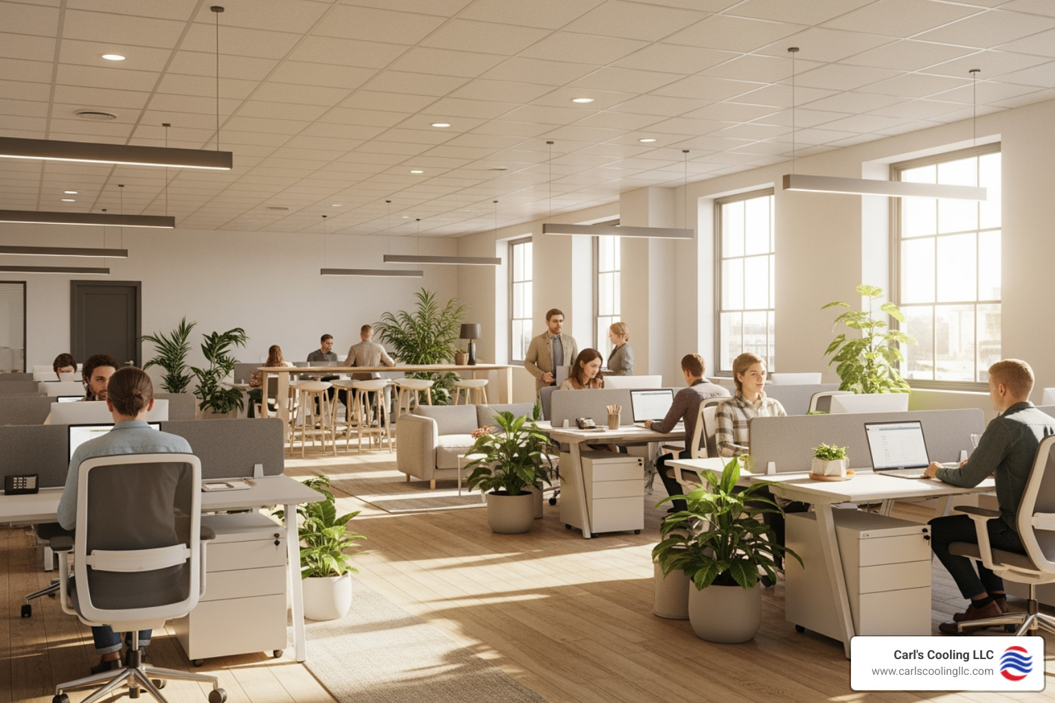 infographic visually explaining the core benefits of a well-maintained commercial heating system - commercial heating services in jersey village, tx