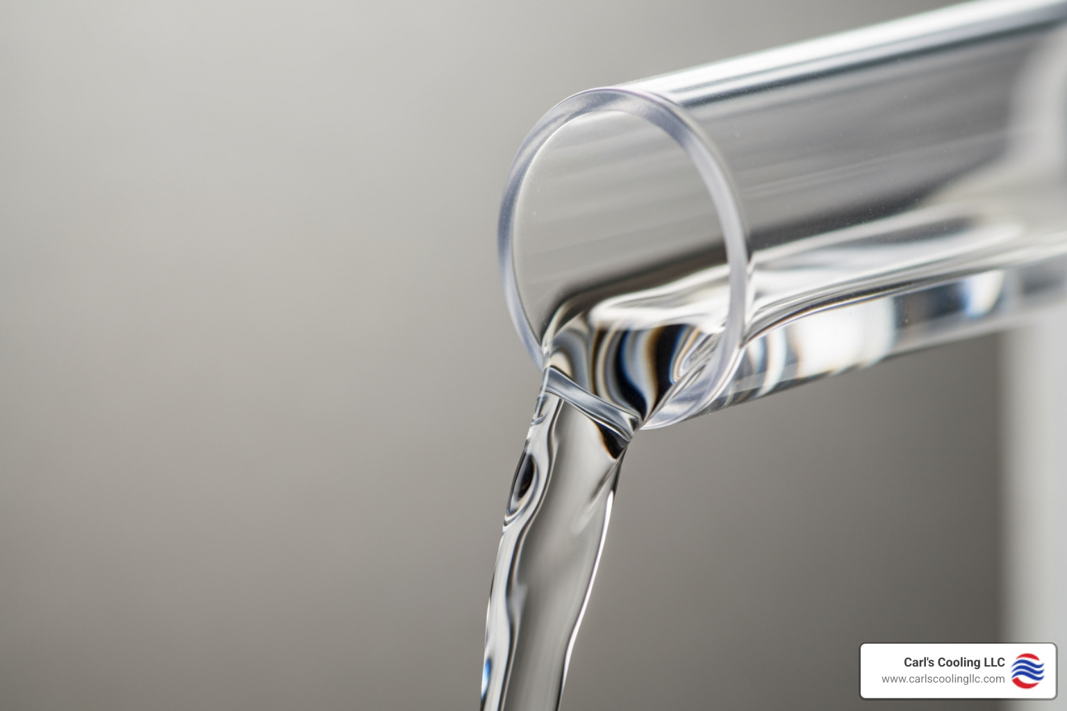 close-up on a clear condensate drain line - ductless mini split maintenance close-up on a clear condensate drain line - ductless mini split maintenance