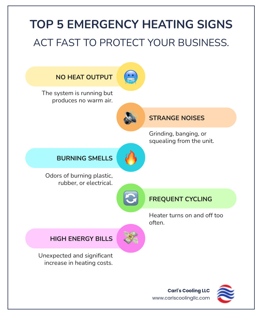 Infographic: Top 5 Signs Your Commercial Heater Needs Emergency Repair - emergency commercial heating services in crown oaks, tx infographic infographic-line-5-steps-colors