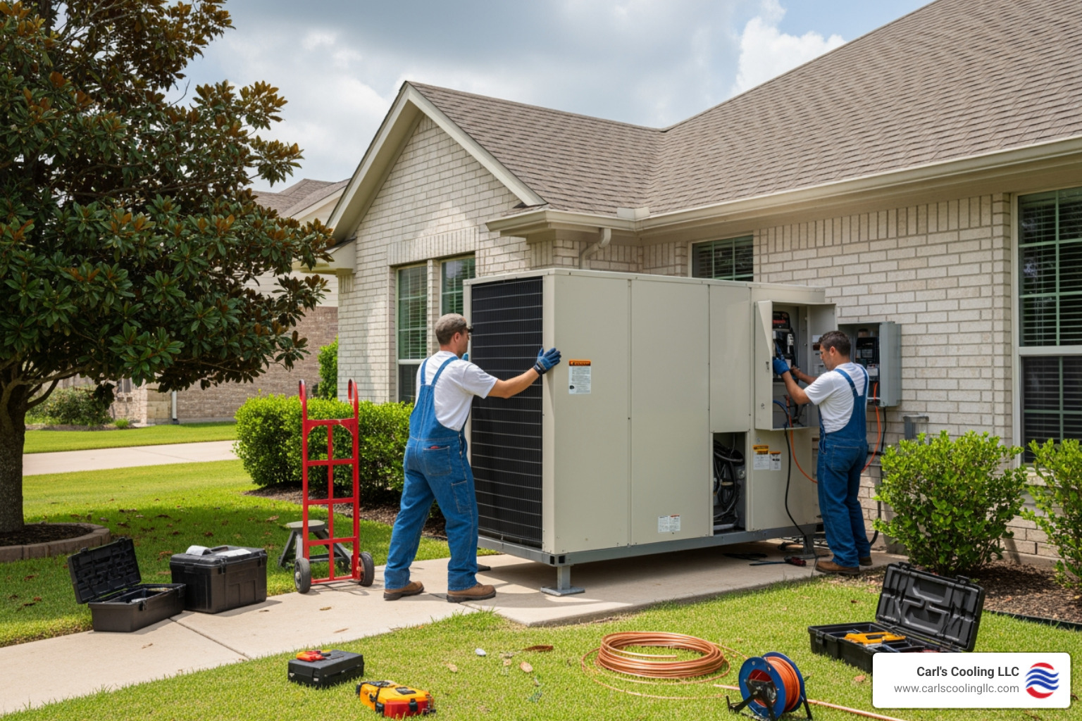 Infographic explaining how a heat pump provides both heating and cooling - emergency heat pump installation in magnolia, tx