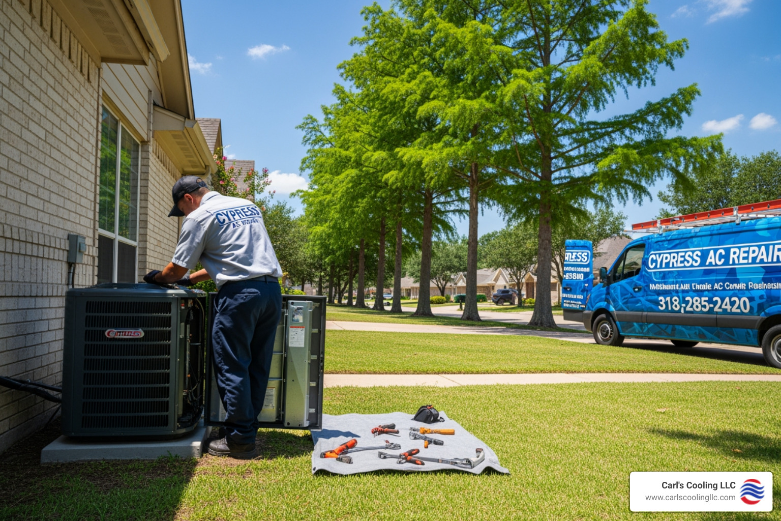 infographic showing 5 common signs your AC needs repair, with icons for warm air, strange noises, leaks, high humidity, and weak airflow - ac repair in cypress tx infographic showing 5 common signs your AC needs repair, with icons for warm air, strange noises, leaks, high humidity, and weak airflow - ac repair in cypress tx