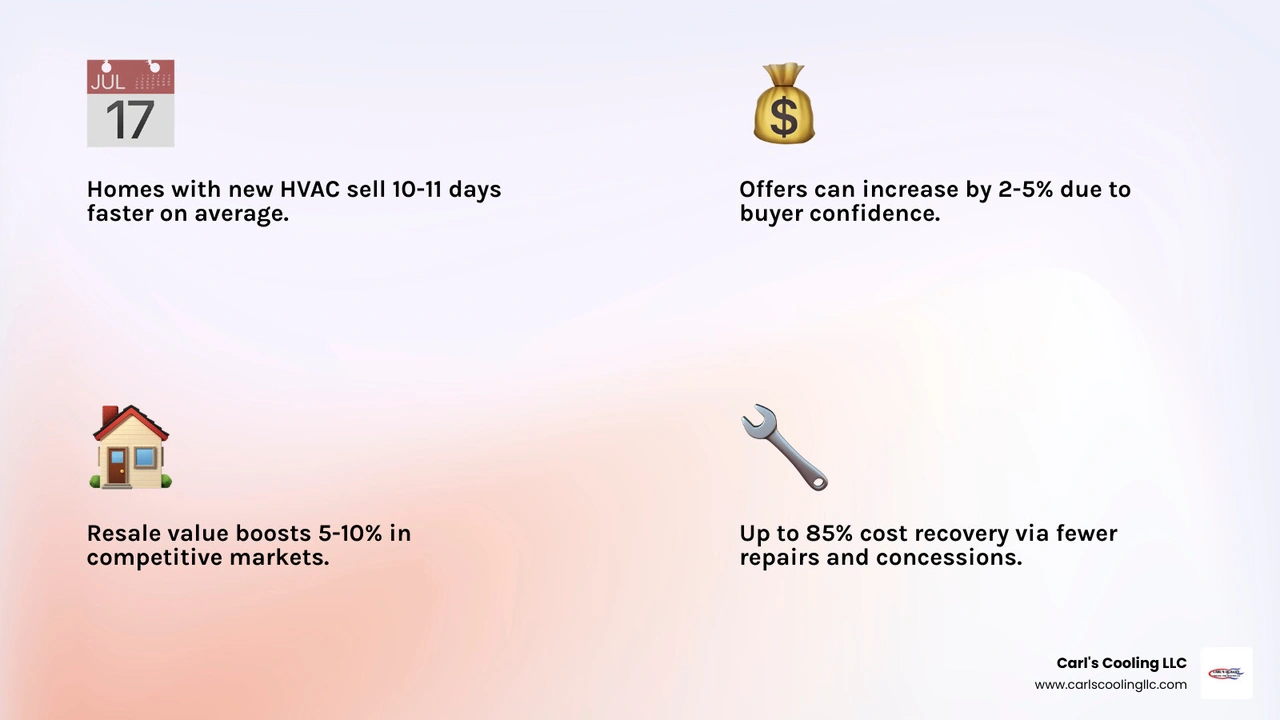 Infographic showing how HVAC age and condition affects home sale price, days on market, and buyer negotiations infographic Infographic showing how HVAC age and condition affects home sale price, days on market, and buyer negotiations infographic