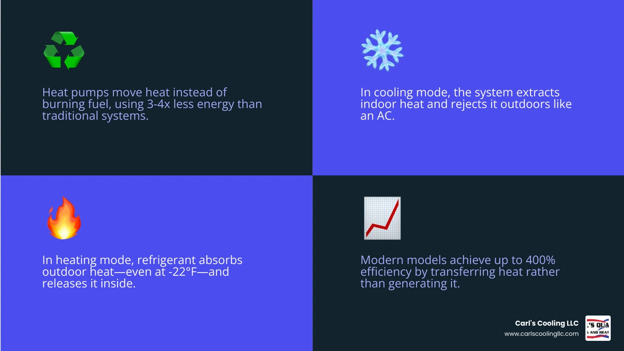 Infographic showing the heat pump refrigeration cycle: evaporation, compression, condensation, and expansion infographic Infographic showing the heat pump refrigeration cycle: evaporation, compression, condensation, and expansion infographic