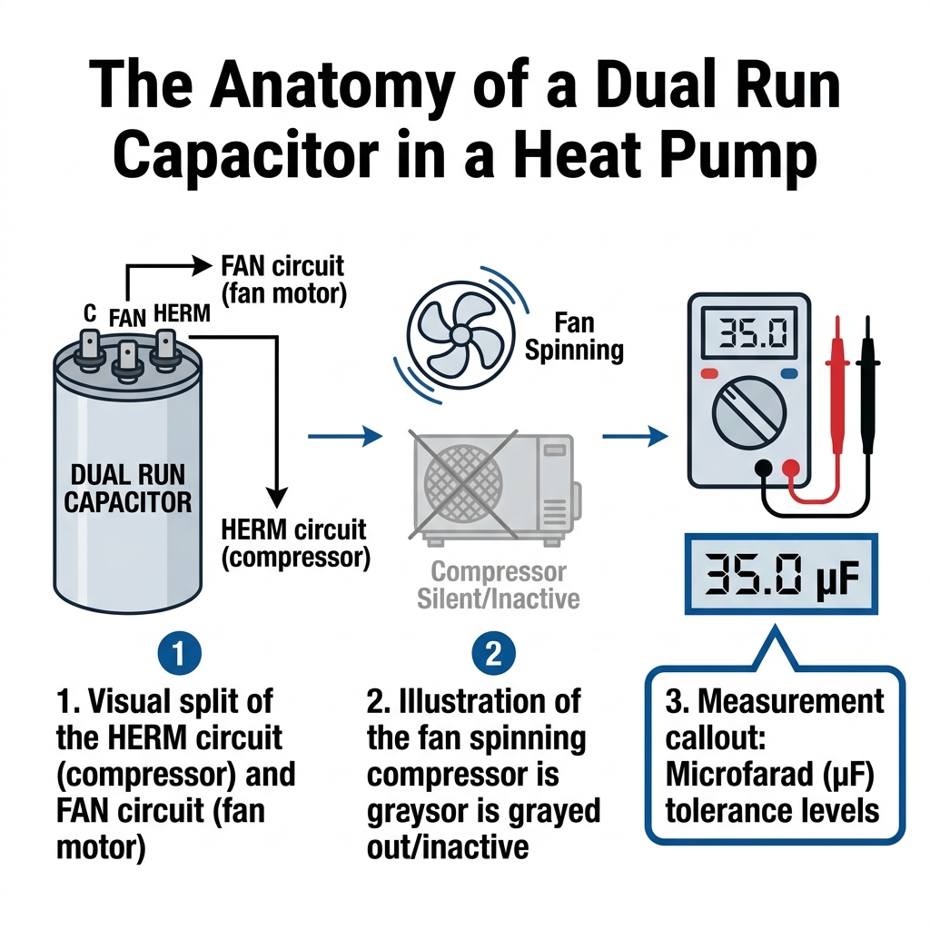 The Anatomy of a Dual Run Capacitor in a Heat Pump