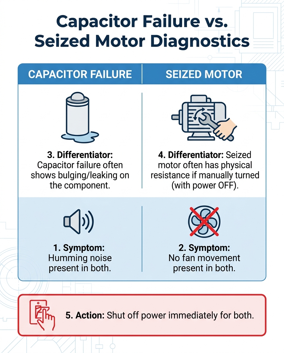 Capacitor Failure vs. Seized Motor Diagnostics