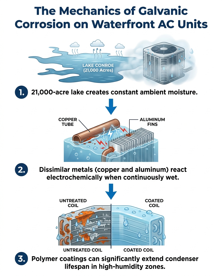 The Mechanics of Galvanic Corrosion on Waterfront AC Units