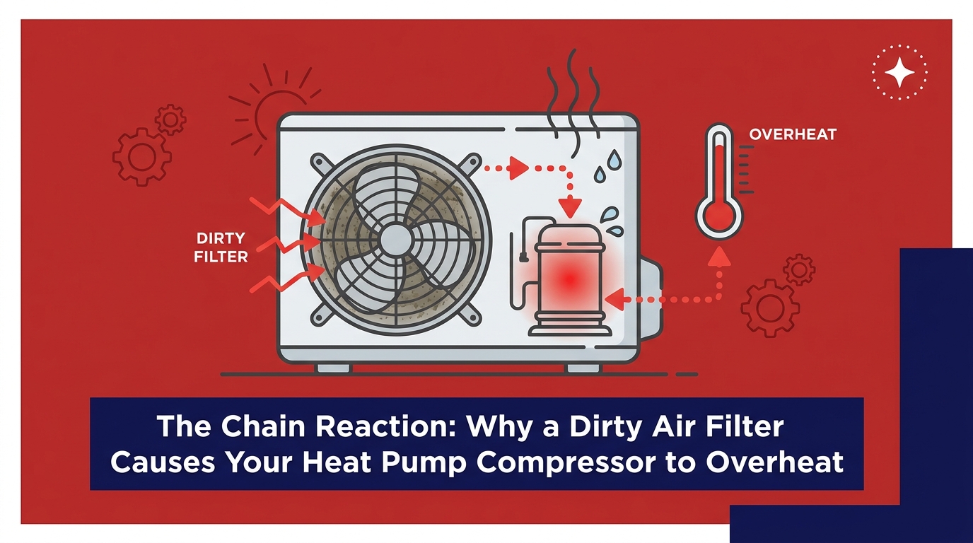 The Chain Reaction: Why a Dirty Air Filter Causes Your Heat Pump Compressor to Overheat — featured image