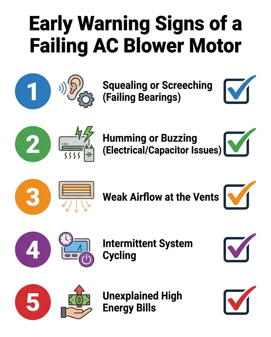 Early Warning Signs of a Failing AC Blower Motor