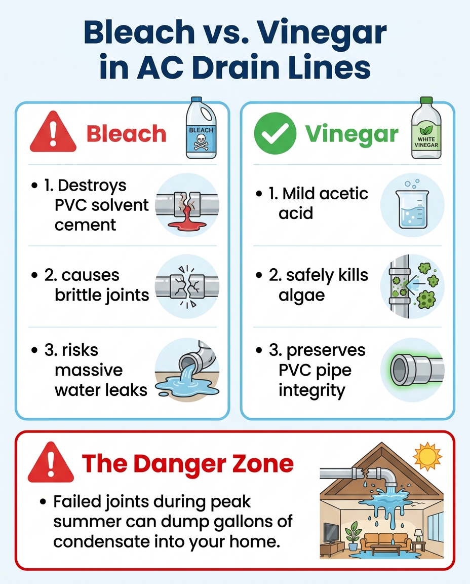 Bleach vs. Vinegar in AC Drain Lines