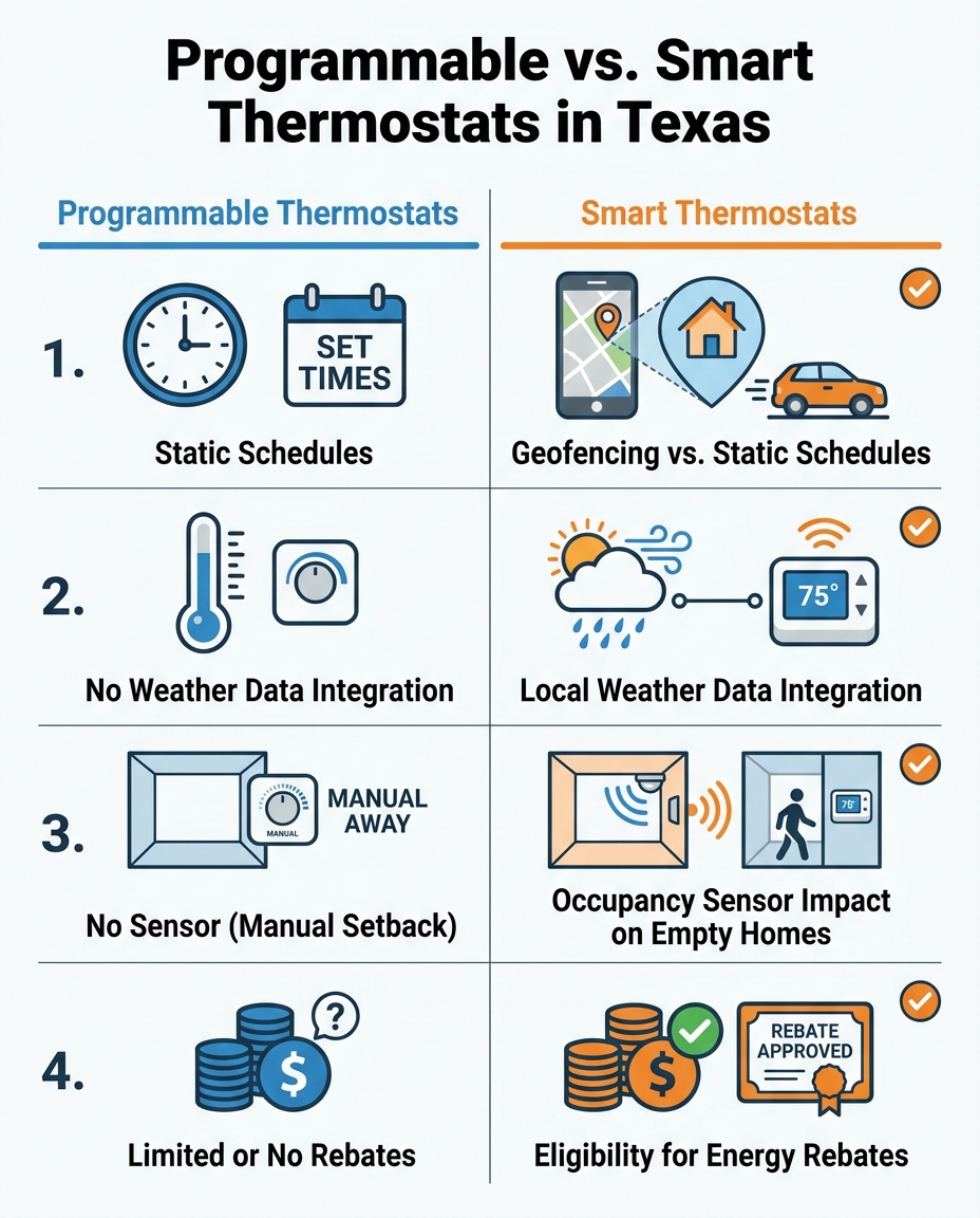 Programmable vs. Smart Thermostats in Texas