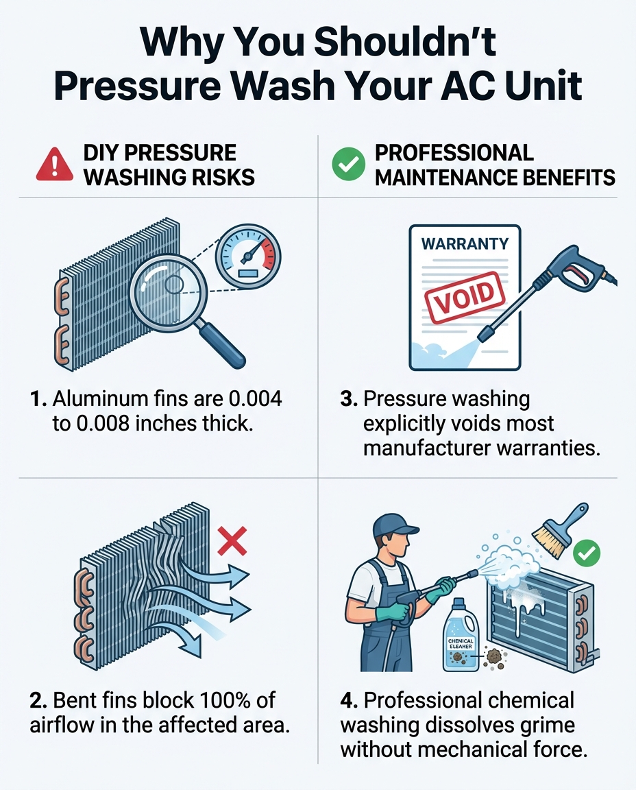 Why You Shouldn't Pressure Wash Your AC Unit