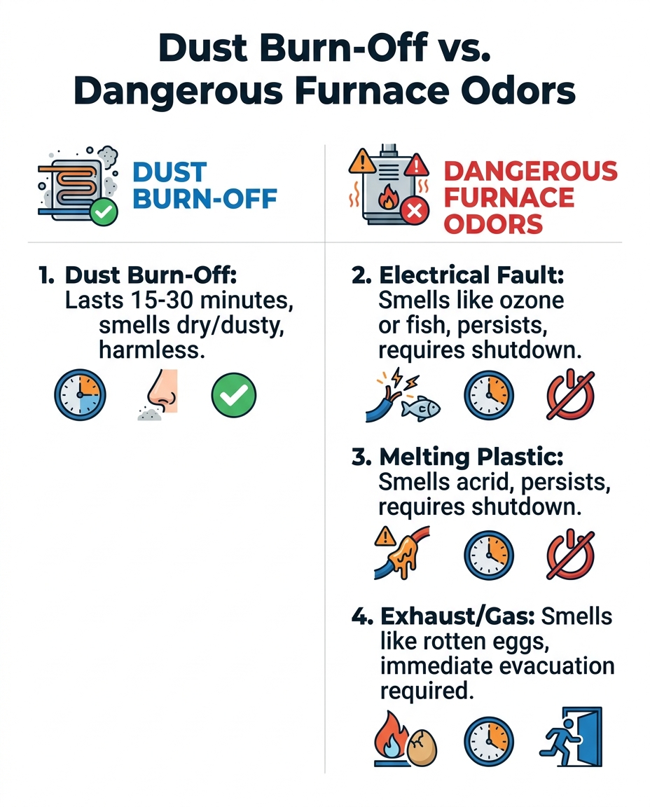 Dust Burn-Off vs. Dangerous Furnace Odors