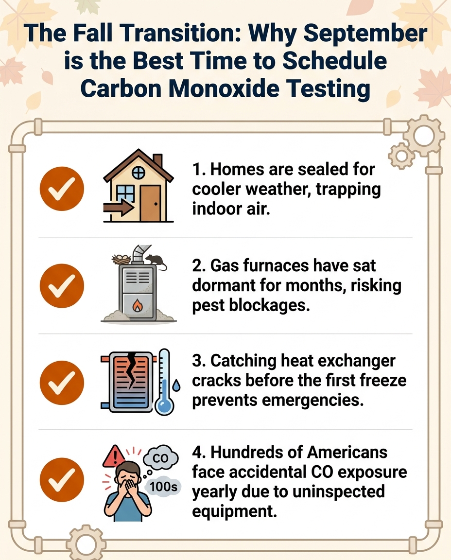 The Fall Transition: Why September is the Best Time to Schedule Carbon Monoxide Testing