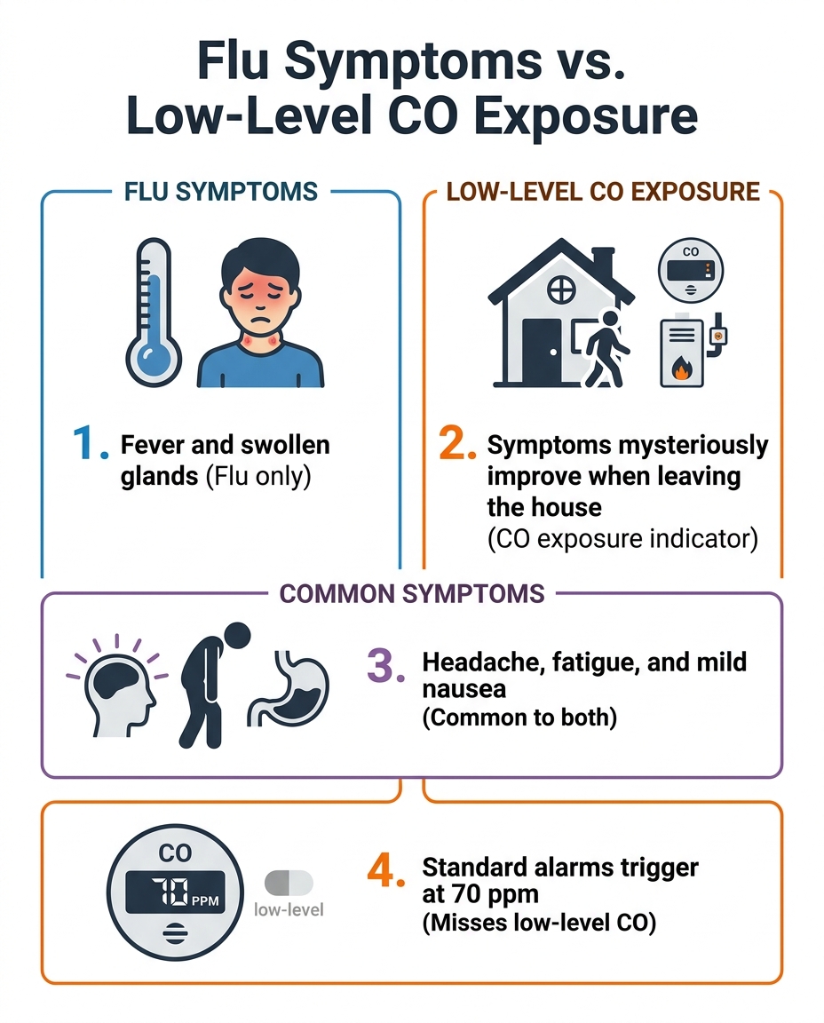 Flu Symptoms vs. Low-Level CO Exposure