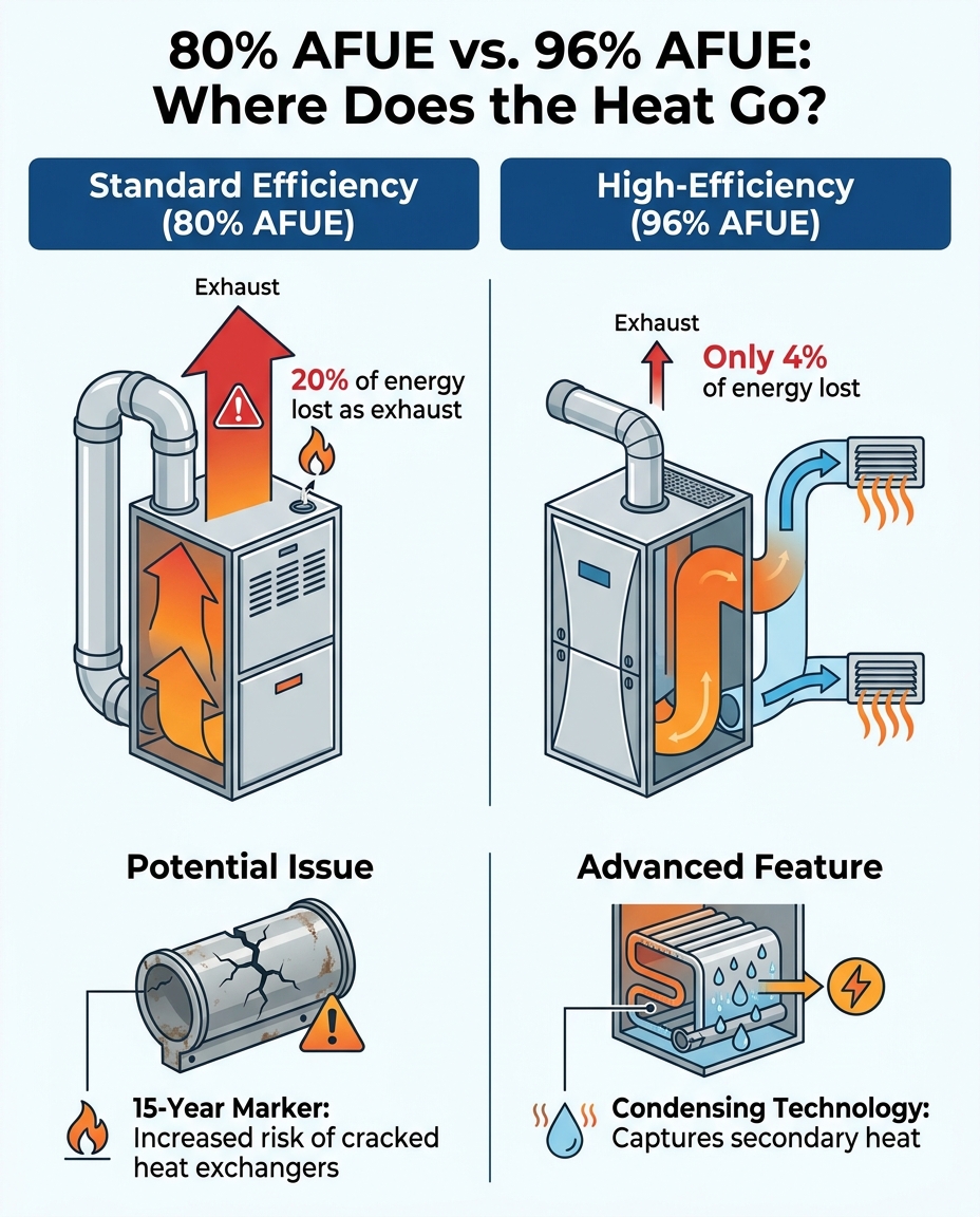 80% AFUE vs. 96% AFUE: Where Does the Heat Go?