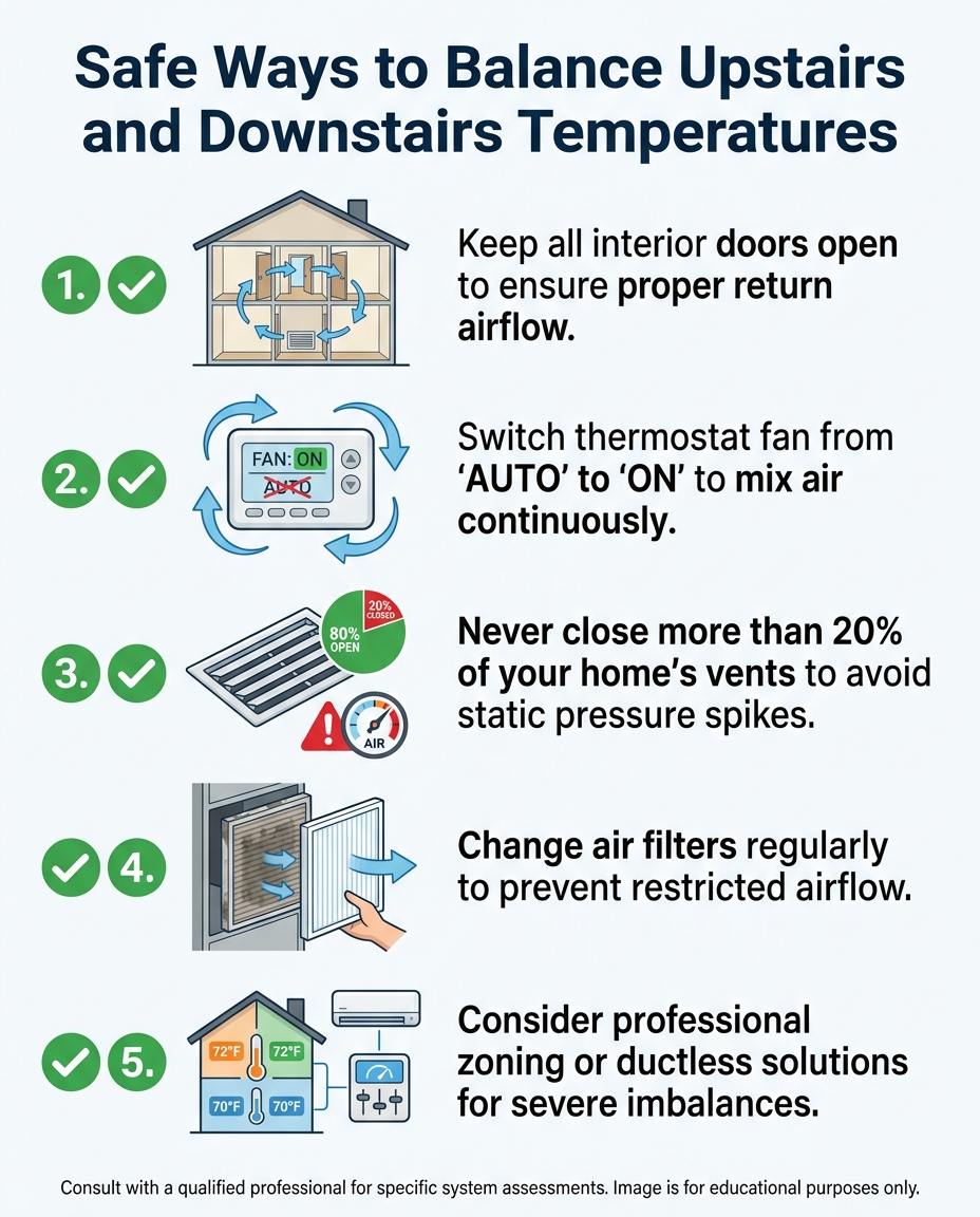 Safe Ways to Balance Upstairs and Downstairs Temperatures