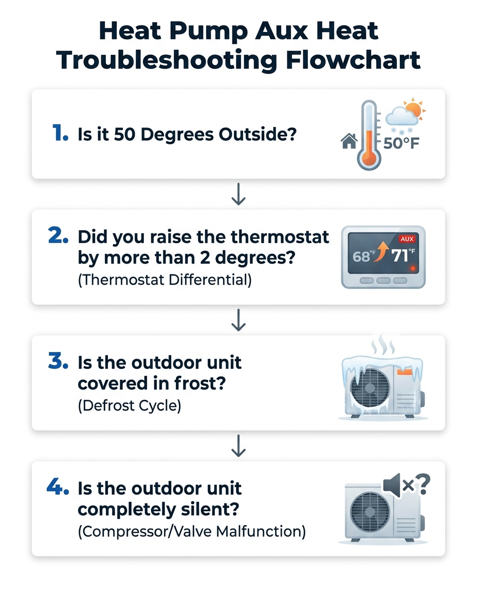 Heat Pump Aux Heat Troubleshooting Flowchart