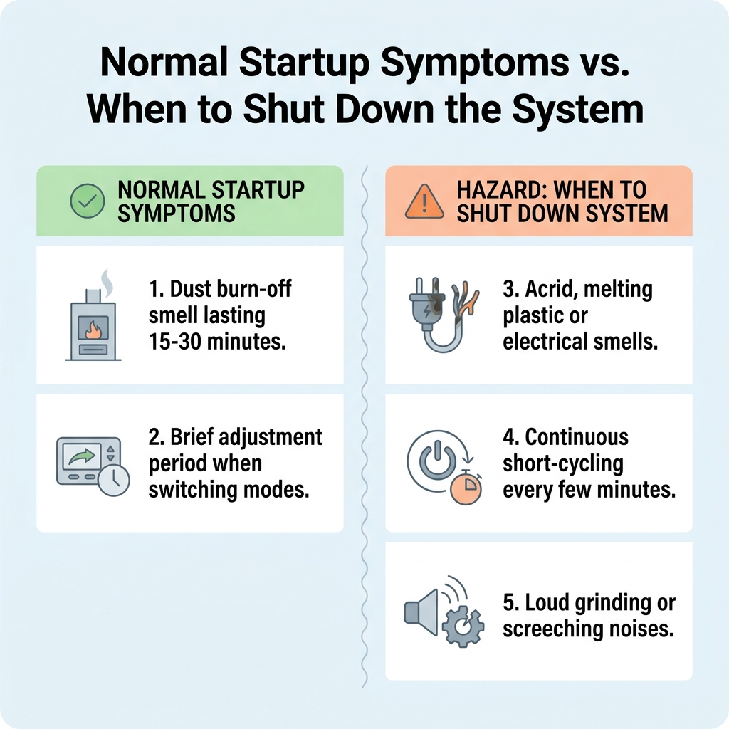 Normal Startup Symptoms vs. When to Shut Down the System