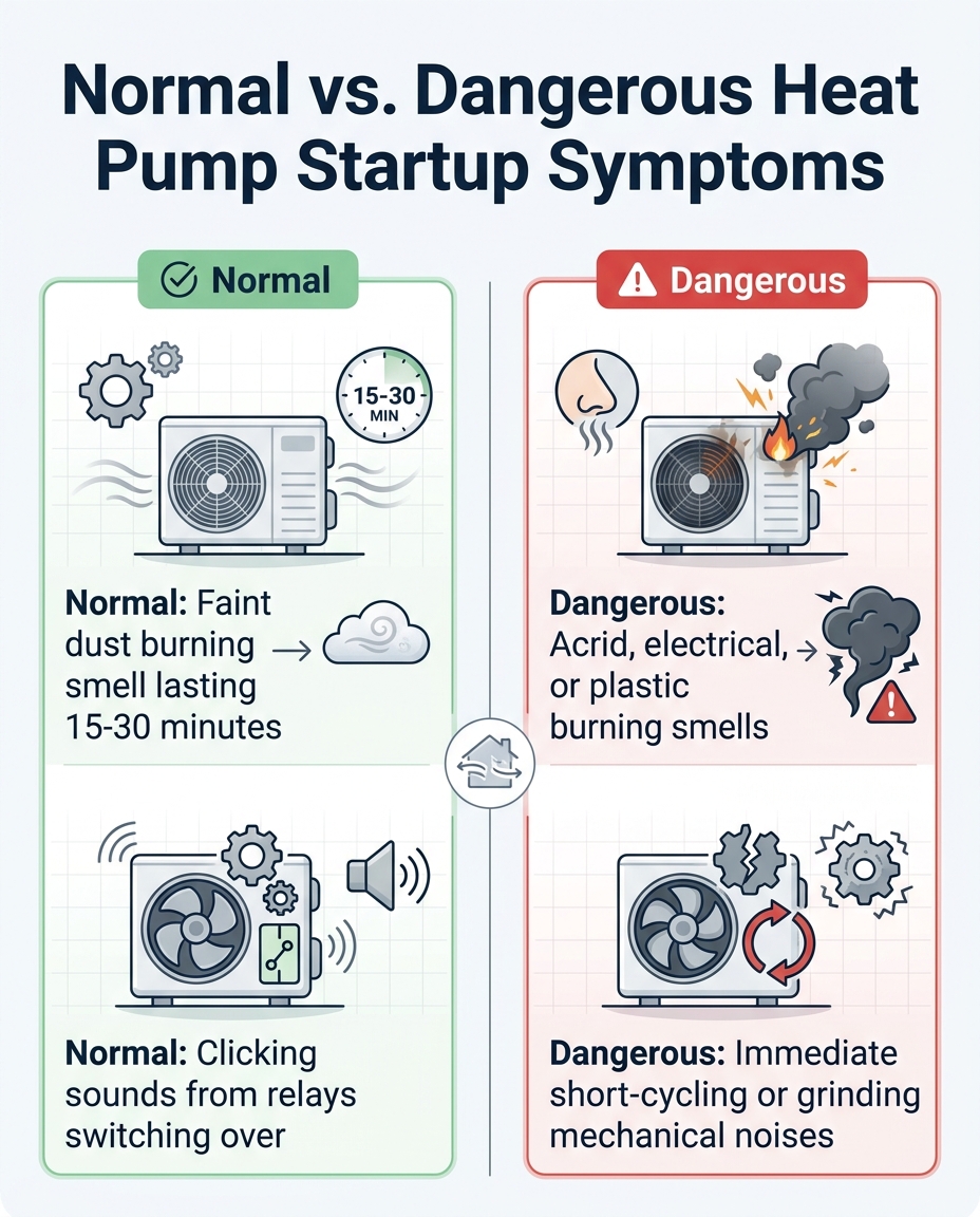 Normal vs. Dangerous Heat Pump Startup Symptoms