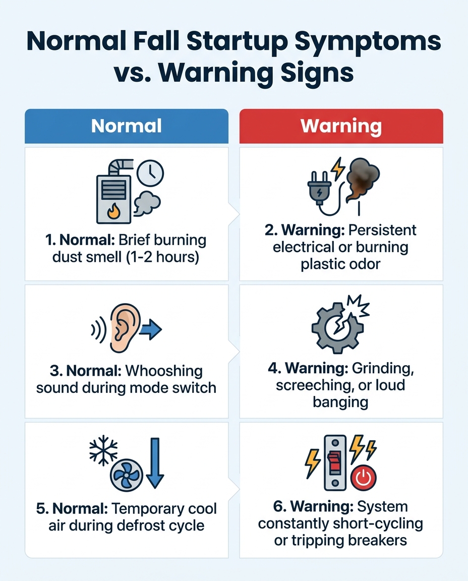 Normal Fall Startup Symptoms vs. Warning Signs