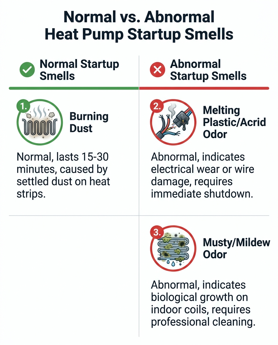 Normal vs. Abnormal Heat Pump Startup Smells