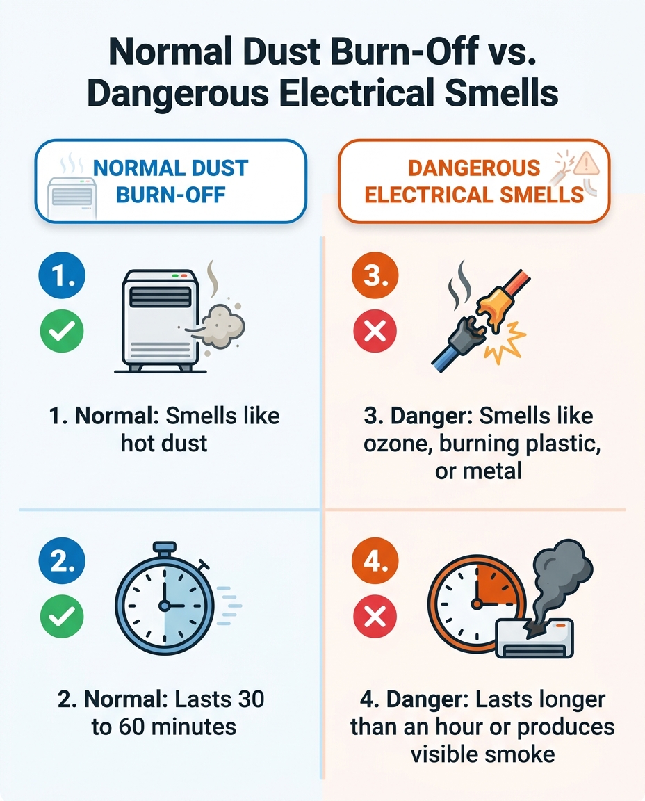 Normal Dust Burn-Off vs. Dangerous Electrical Smells