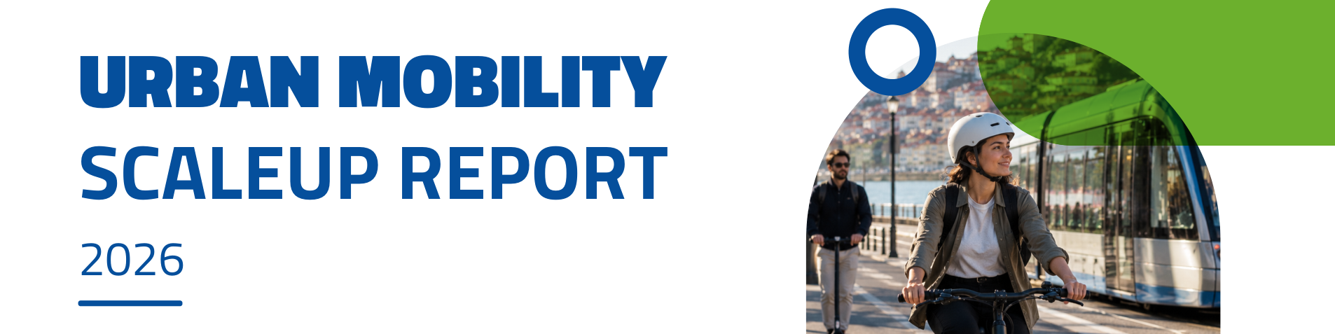 Urban Mobility Scaleup Report 2026 banner in blue and green.