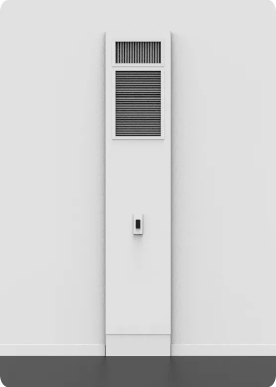 a white rectangular object with vent