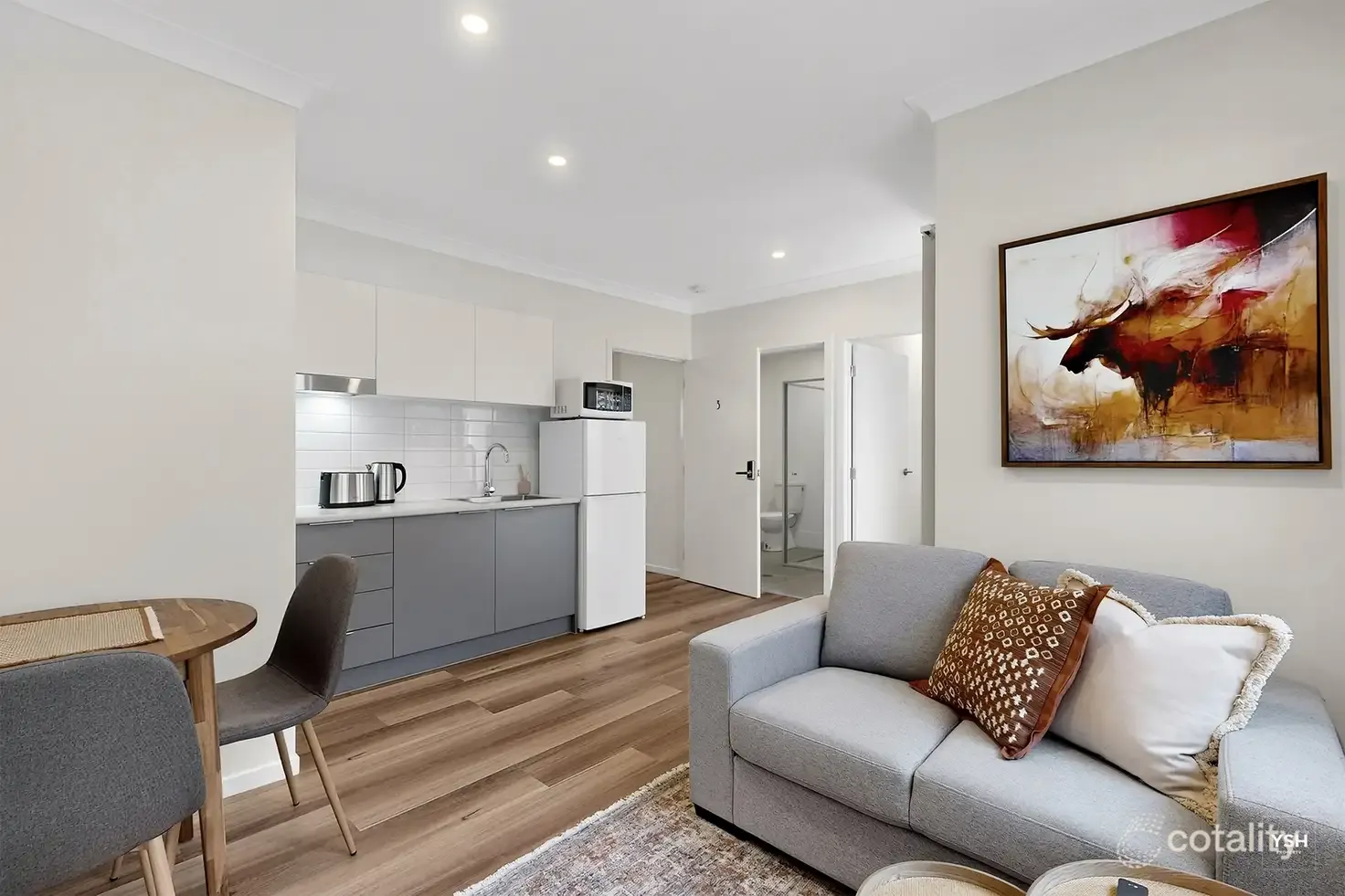 Project Board furnished co-living interior