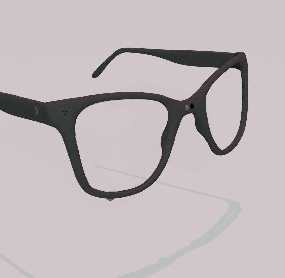 Side view of accessible glasses for deaf people. 